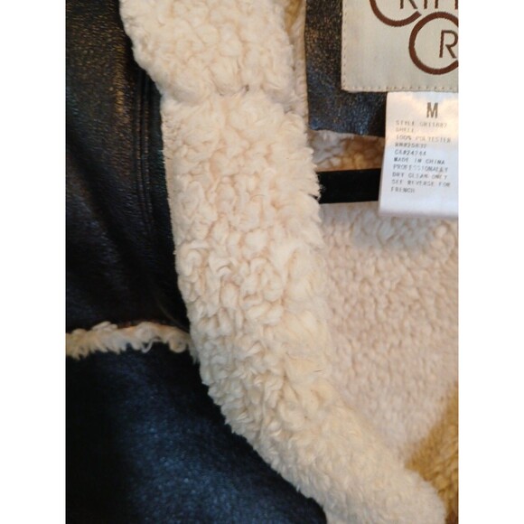 Cripple Creek Brown Faux Leather & White Shearling Trim & Lining Womens Medium - Picture 14 of 16